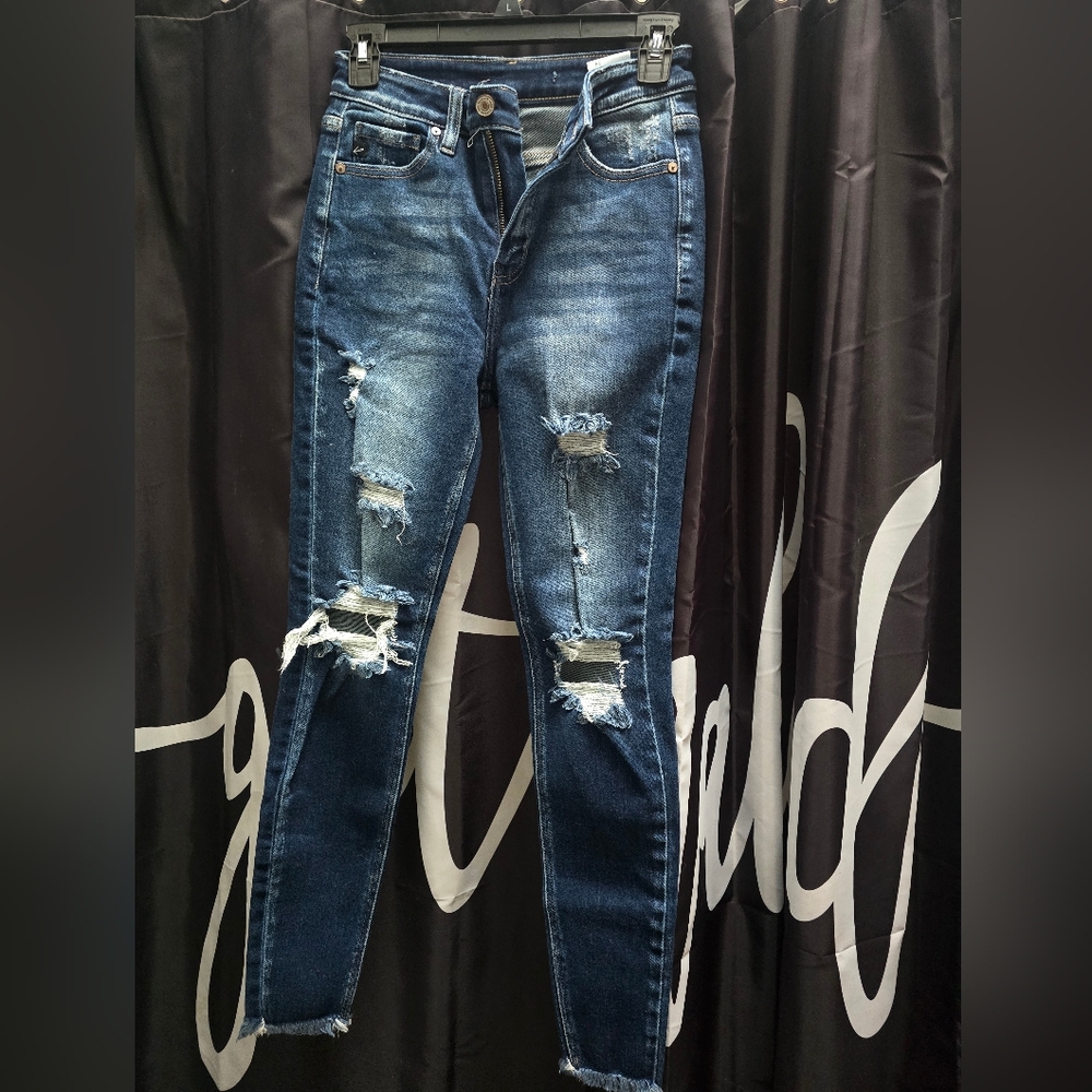 KanCan Dark Blue Distressed Skinny Jeans